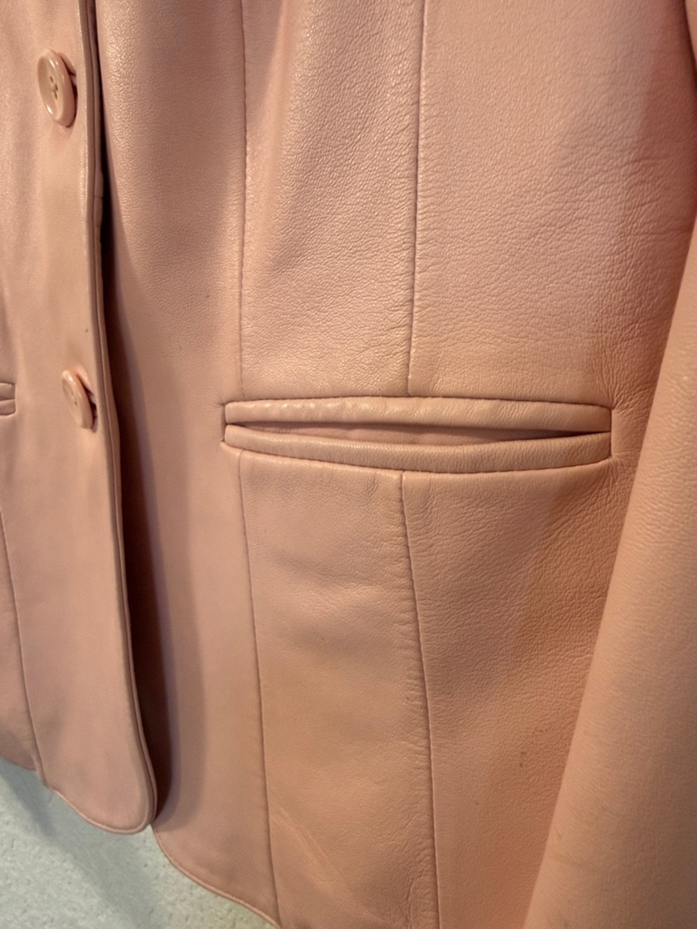 Caslon Genuine Soft Leather Jacket | Blush Pink | Luxe Spring Blazer | M - Picture 10 of 13